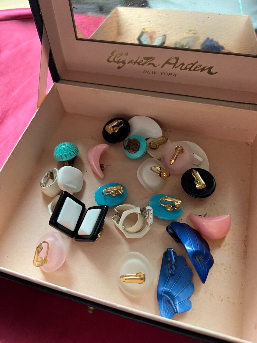 Vintage Pastel Clip-On Earrings Mixed Lot - Set of 9